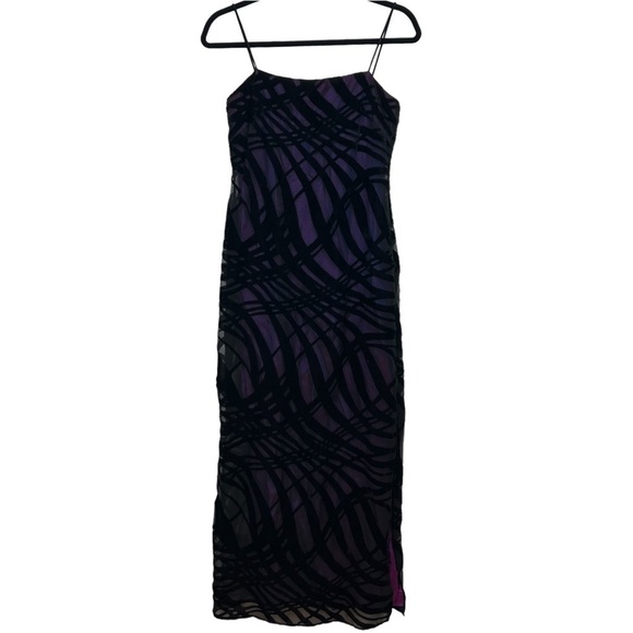 Arianna by Rachel Kaye Vintage Black Purple Velvet Claudie Dress NWT Size 6P - Picture 1 of 12